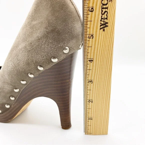 Dolce Vita-Dark Taupe Suede Studded wood heel 9 - Picture 5 of 9